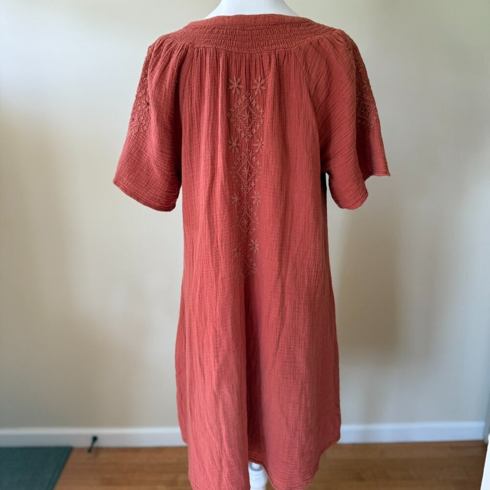 Lucky Brand Dress Womens Medium Cowgirl Core Western Floral Embroidered - Picture 2 of 7